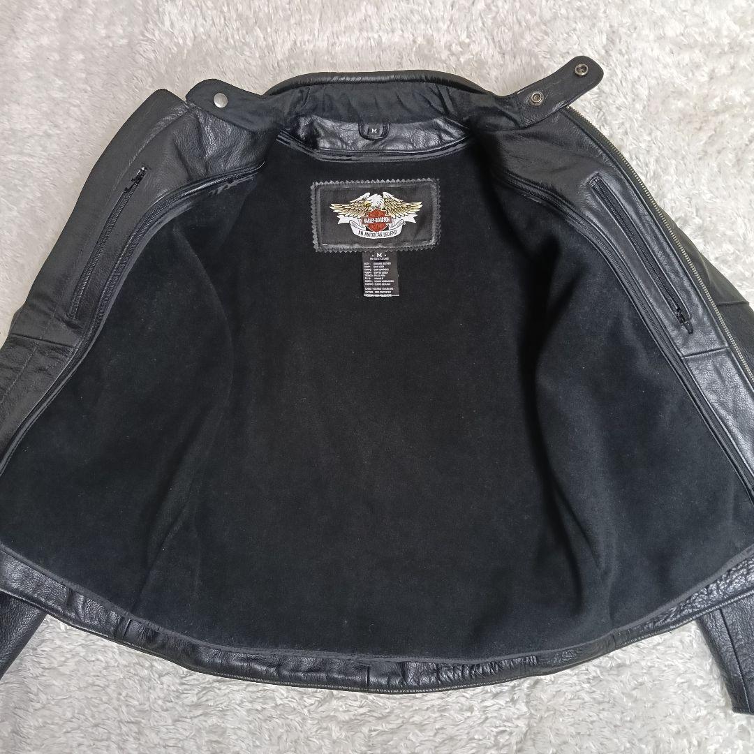【美品】✨ハーレーダビッドソン シングルライダースジャケット ドクロ
