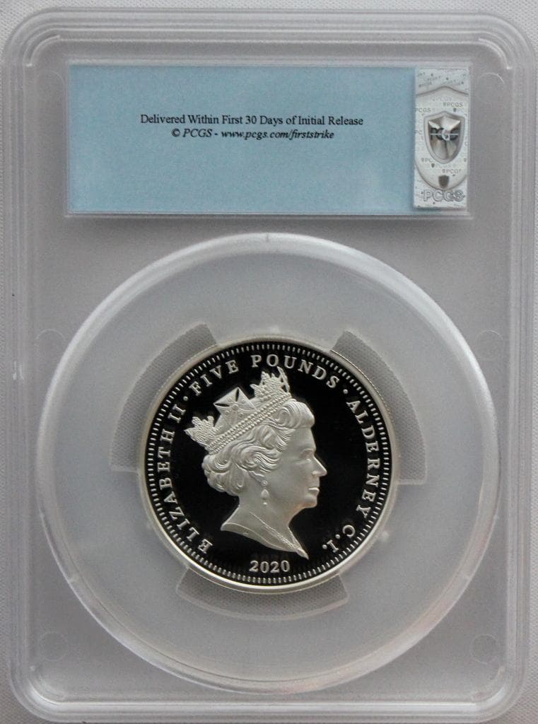 2020年 オルダニー スリーグレイセス 2オンス銀貨PCGS PR70DCAM