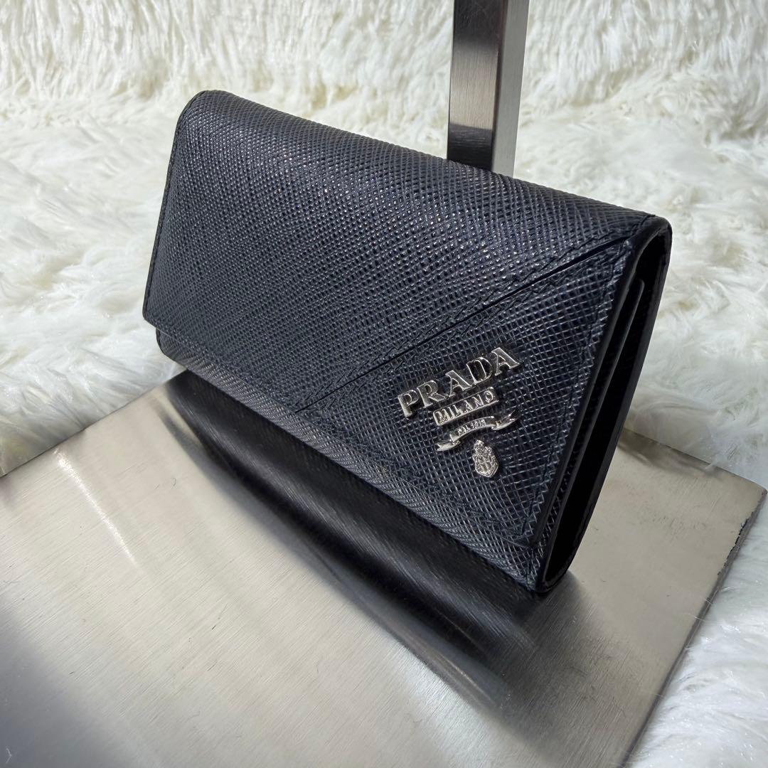 【✨極美品✨】PRADA 6連キーケース シルバーロゴ RFID 付属品完備