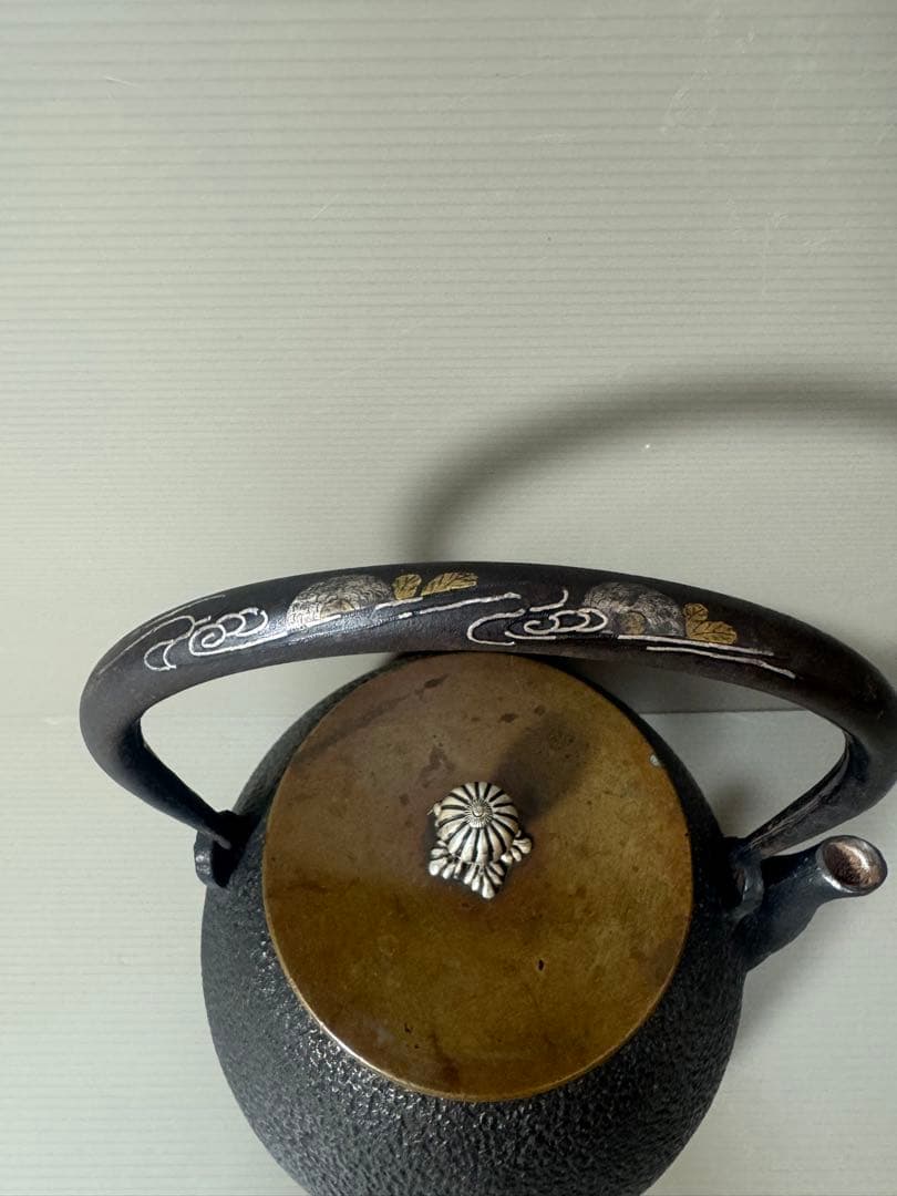 2135  龍文堂　鉄瓶　茶道具　時代物