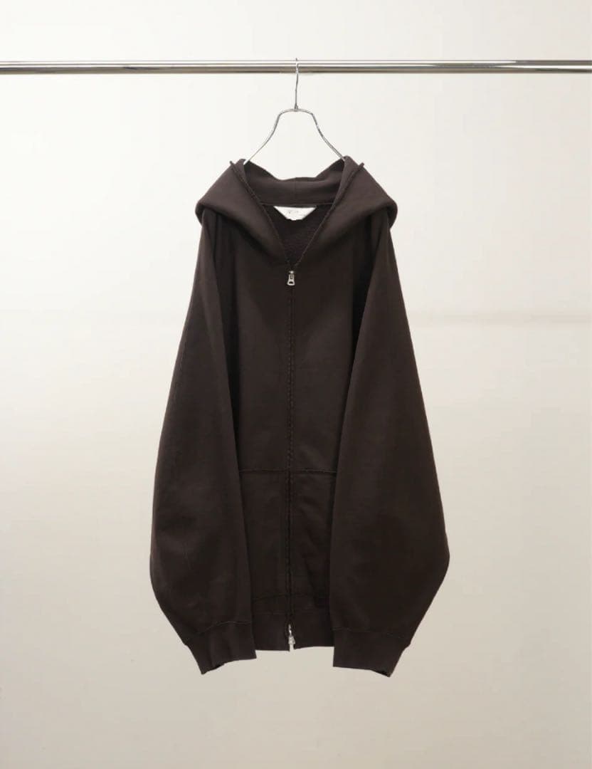 ANCELLM SWEAT HOODIE COAT(BROWN)２