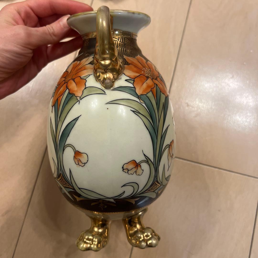 nippon noritake hand paintedもりあげ希少アンティーク