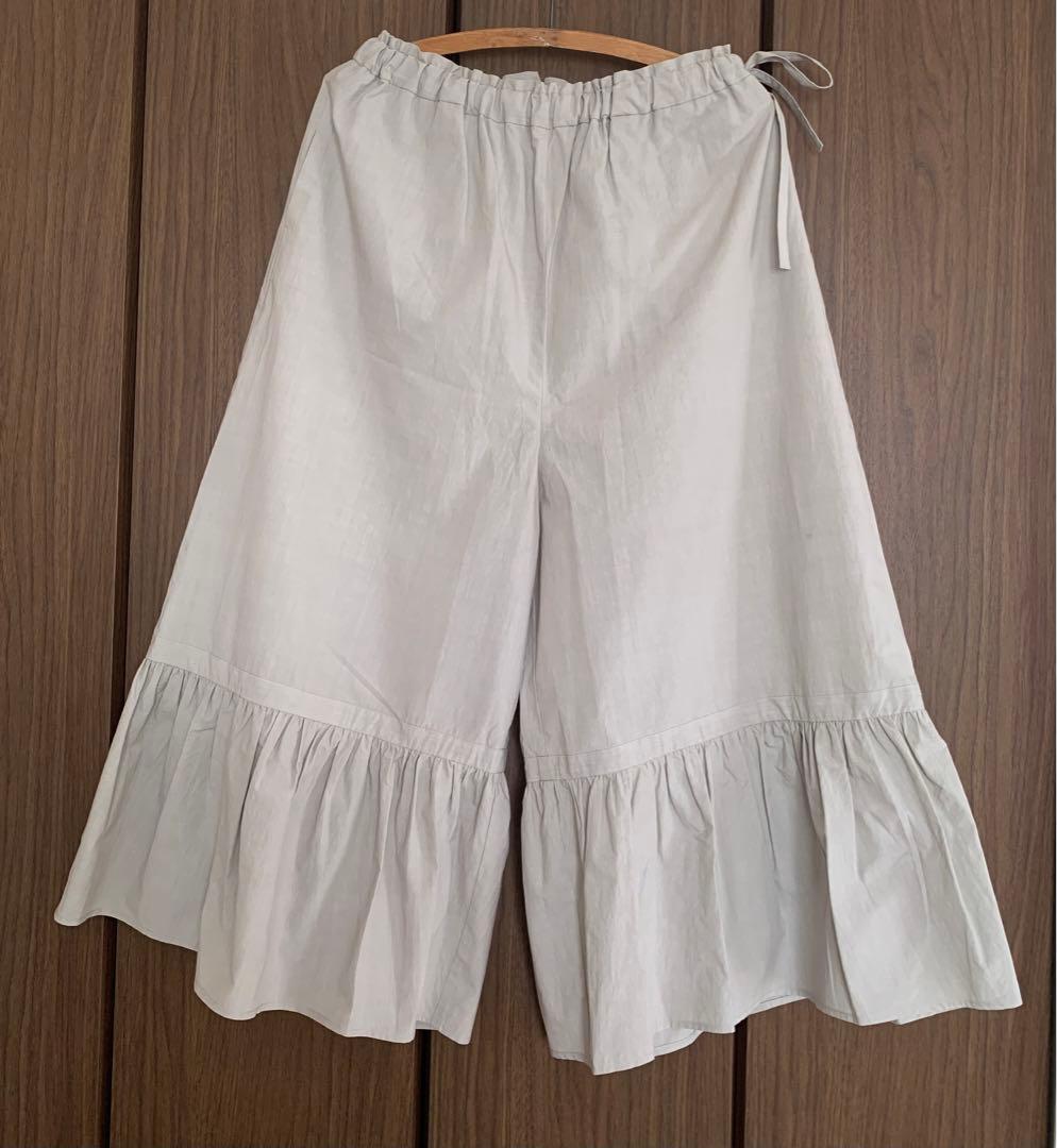 MAGALI 天日干しコットン 裾ギャザーパンツ　グレー　新品タグ付き