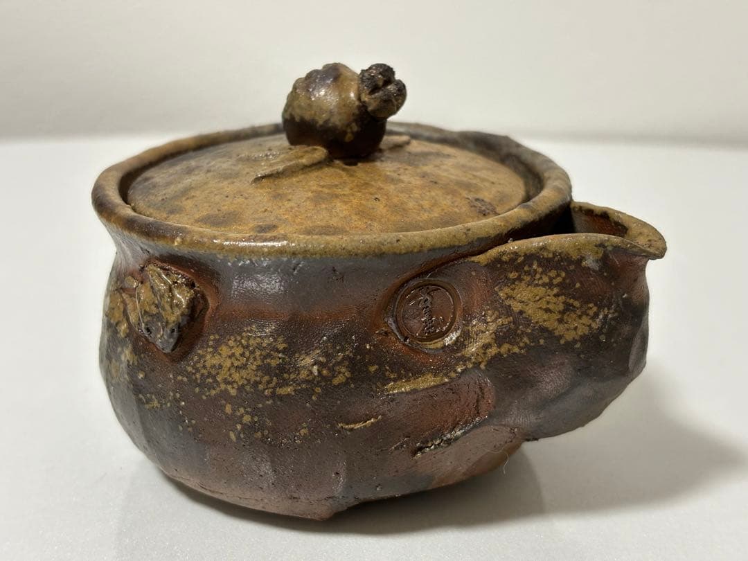 ⑫備前焼 宝瓶 登り窯 ザクロ 柘榴 手びねり 急須