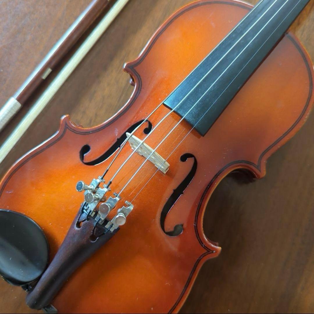 木製バイオリン F字孔 ケース付き 1/10 肩当て 松脂