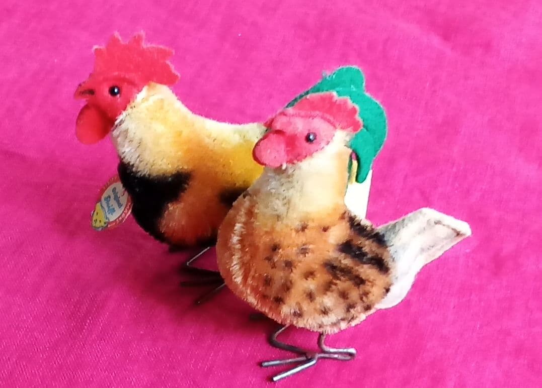 SteiffシュタイフRooster Henビンテージ※鶏おんどりめんどりペア