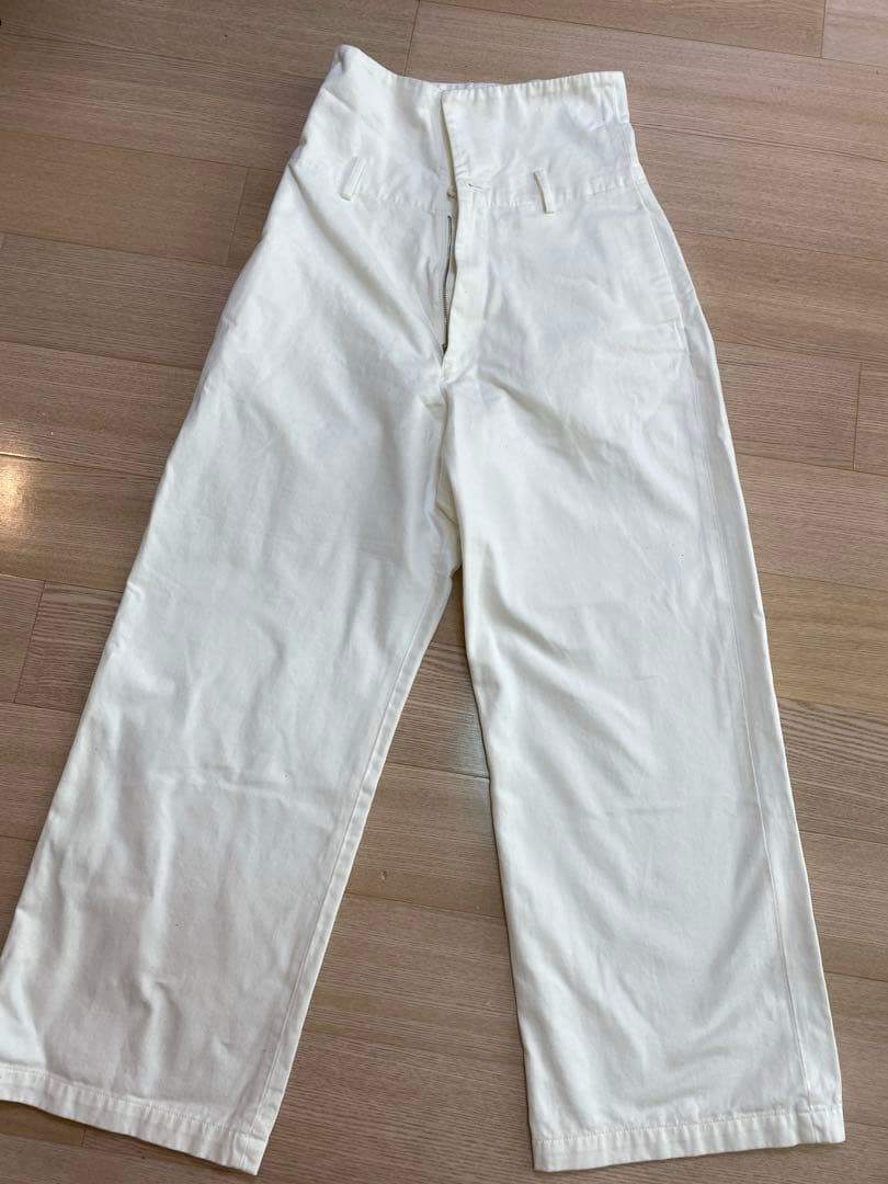 新品タグ付きSpick & Span ホワイト36ハイウェスト　ワイドパンツ