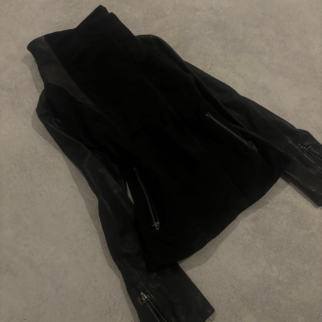 00’s archive Ekam 風 変形 レザージャケット 短丈