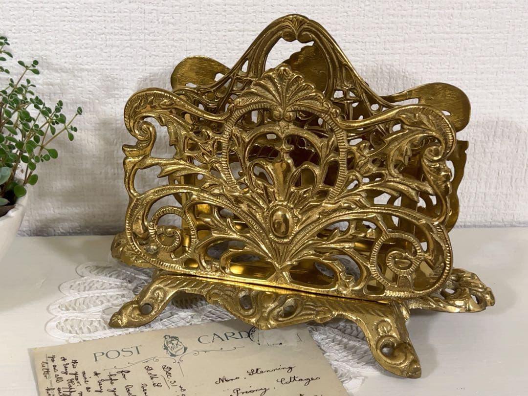 真鍮のレターホルダー＊イギリスアンティーク