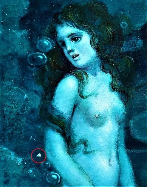 平野剛敏　裸婦　10号変形　油彩画　サインあり　特別注文額装