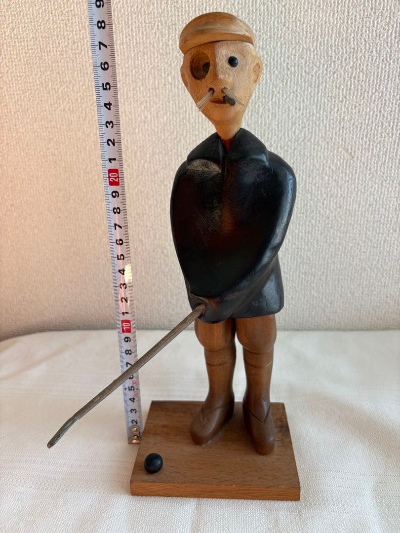 希少 イタリア ROMER 木彫り人形 釣り人 ヴィンテージ 彫刻