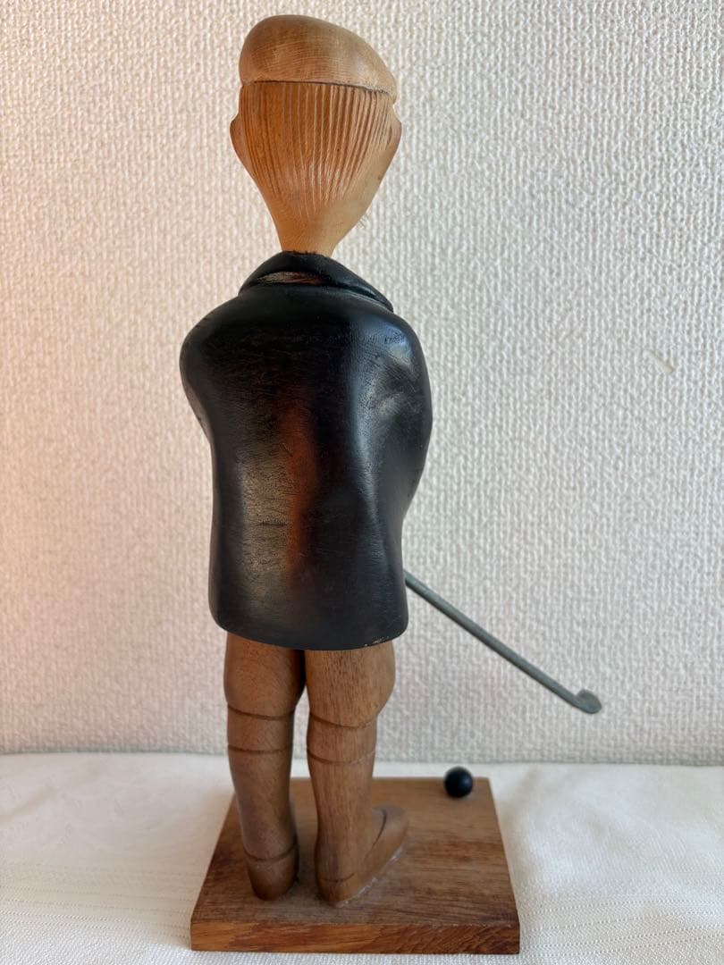 希少 イタリア ROMER 木彫り人形 釣り人 ヴィンテージ 彫刻