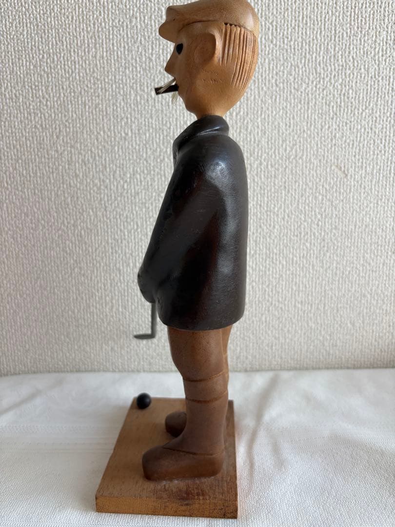 希少 イタリア ROMER 木彫り人形 釣り人 ヴィンテージ 彫刻