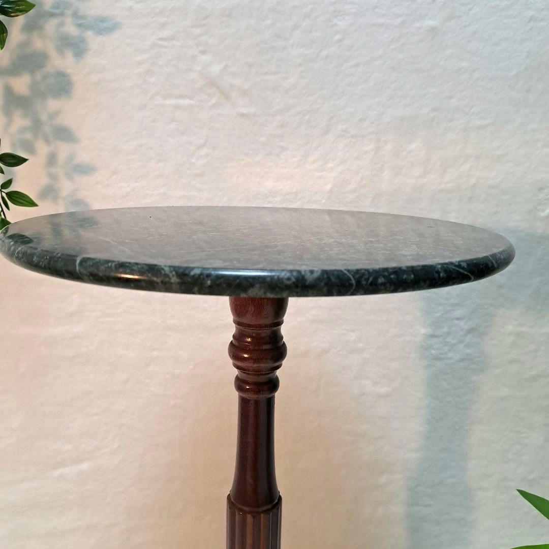 ヴィンテージ 大理石 サイドテーブル クラシック 猫足 アンティーク　グリーン