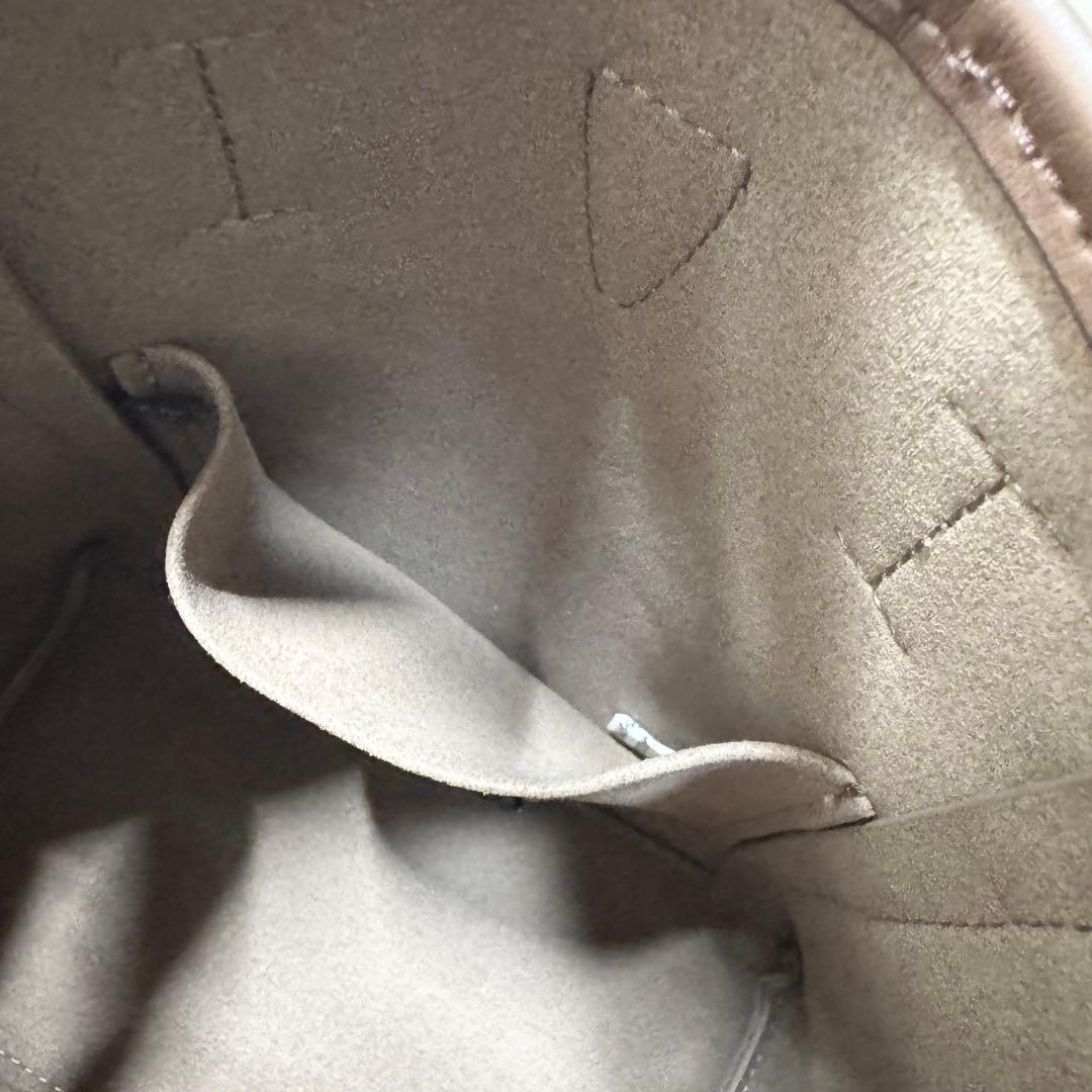 フルラ NET ミニ ショルダーバッグ シボ革 ターンロック ボルドー スエード