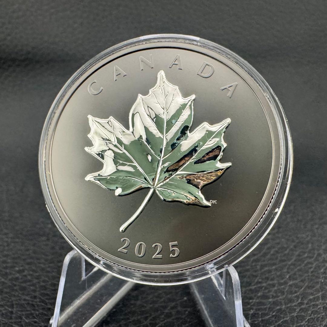 カナダ エレガントメイプルリーフ 銀貨 ブラックロジウム 艶消しプルーフ 保証書
