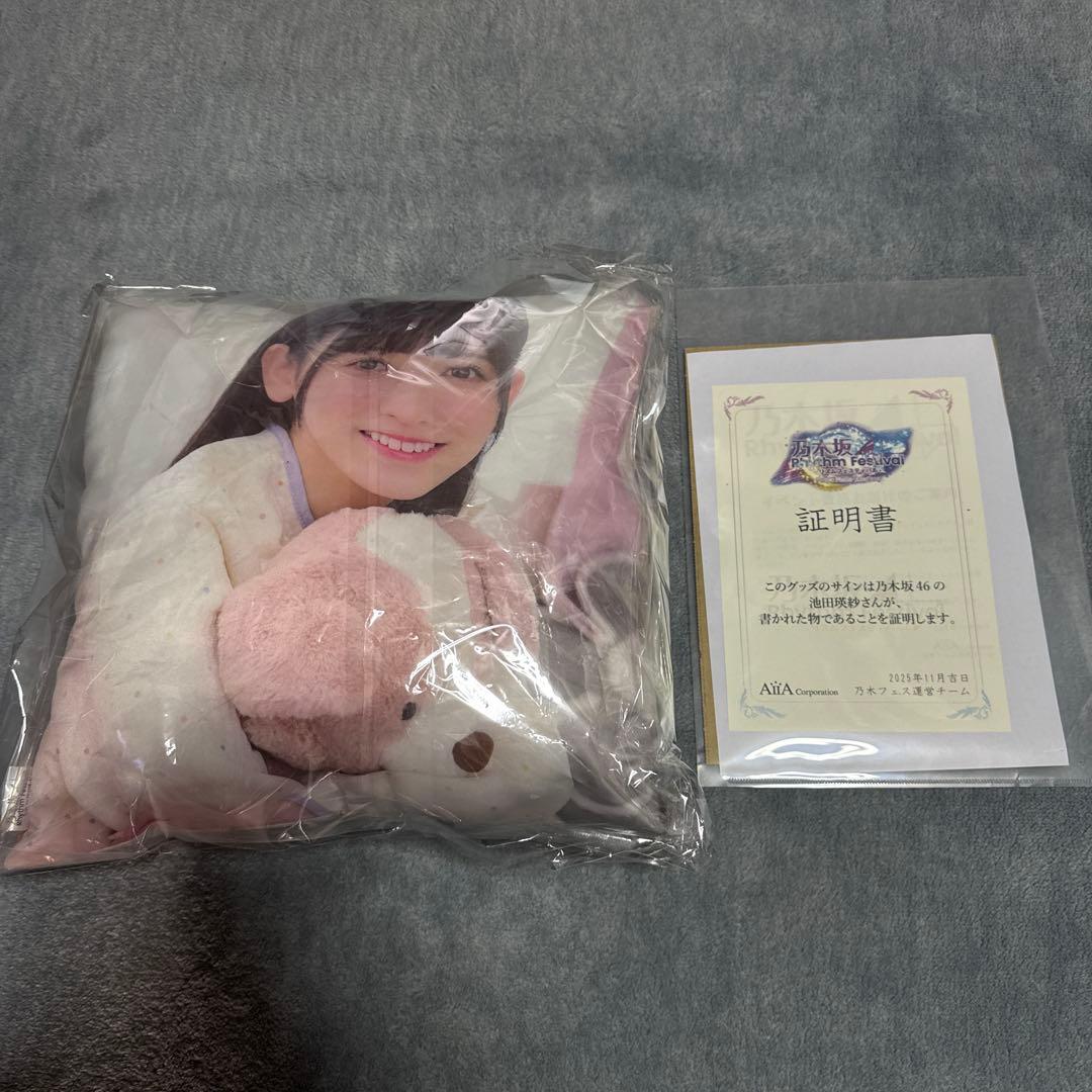 っ*る様 乃木フェス　直筆サイン入り　推しメンクッション　　池田瑛紗　てれぱん