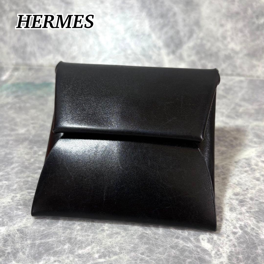 ⭐︎HERMES⭐︎ バスティア　ボックスカーフ　ブラック　黒　D刻　ケース
