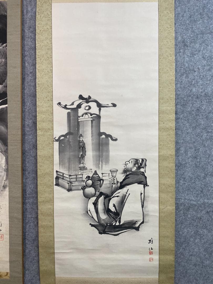 近藤樵仙 水墨図 三幅 熊本 肥後 師杉谷雪樵 掛軸24102509