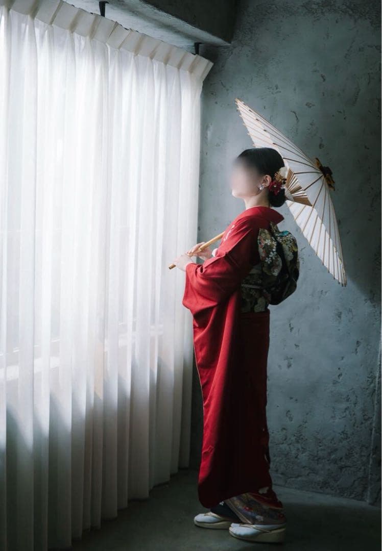 ⭐︎可愛い赤振袖フルセット⭐︎京都きもの友禅 金駒刺繍 古典柄 暈し染め 後撮り1回