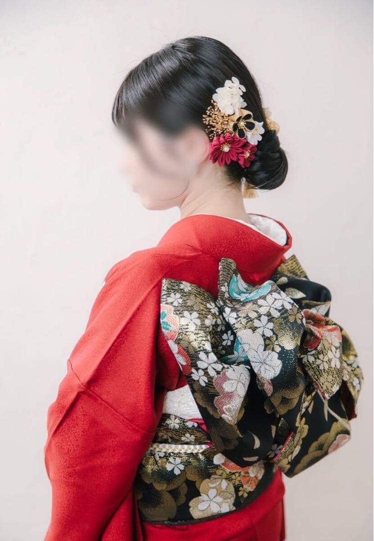 ⭐︎可愛い赤振袖フルセット⭐︎京都きもの友禅 金駒刺繍 古典柄 暈し染め 後撮り1回