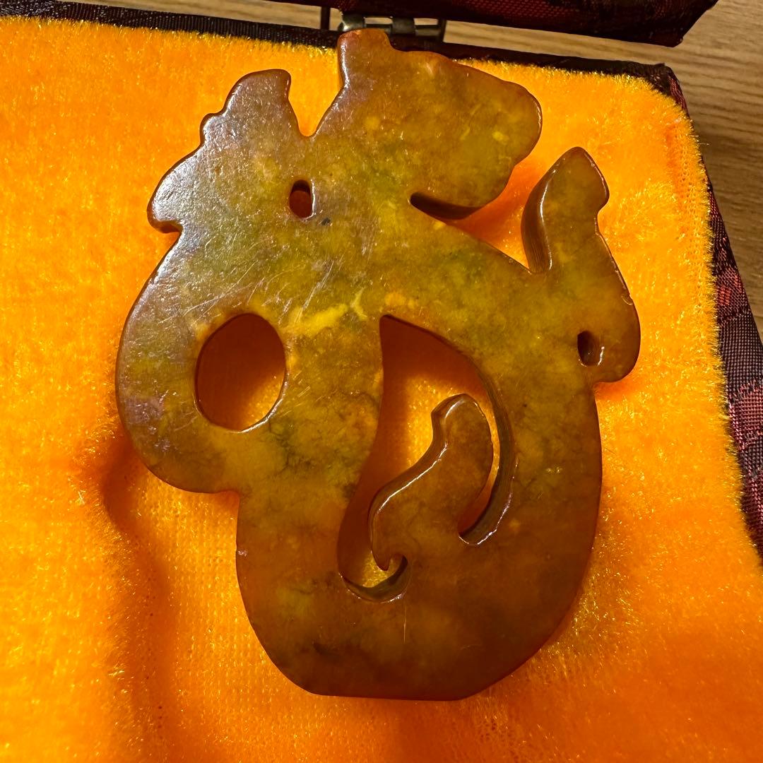 天然石彫刻　２点セット　収納箱付き