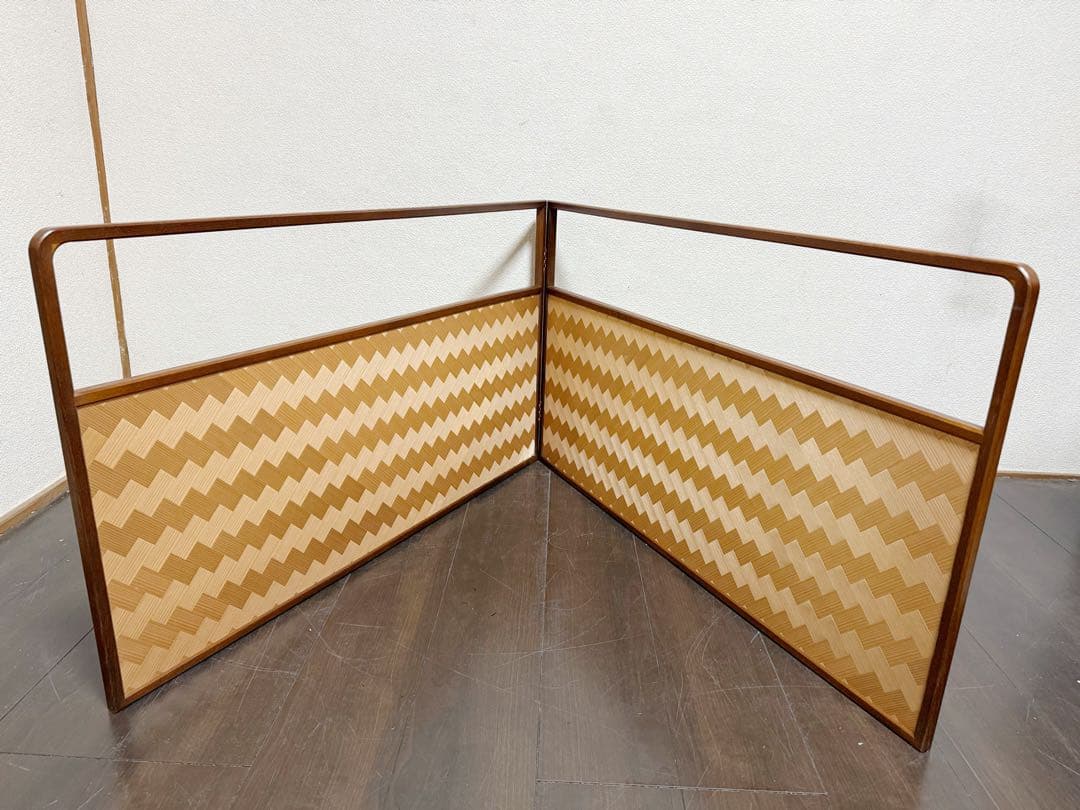 未使用 茶道具 利休梅 風炉先屏風 裏杉アジロ 上透かし 両面使い 元箱