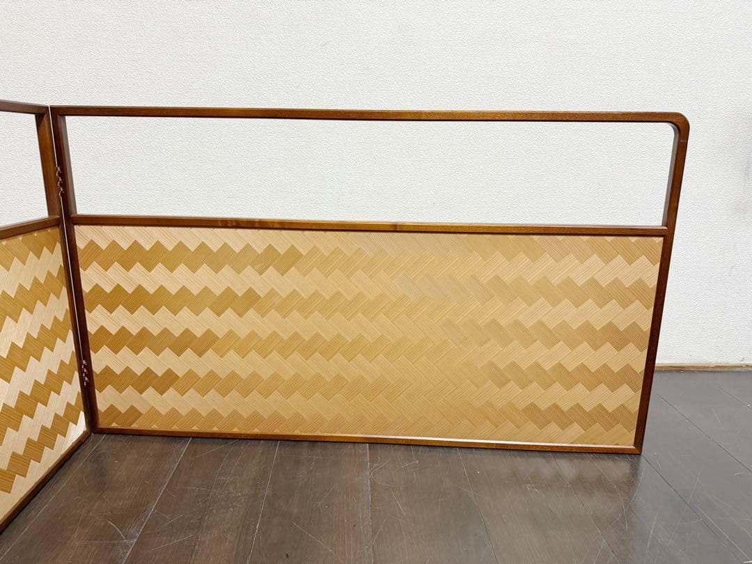 未使用 茶道具 利休梅 風炉先屏風 裏杉アジロ 上透かし 両面使い 元箱