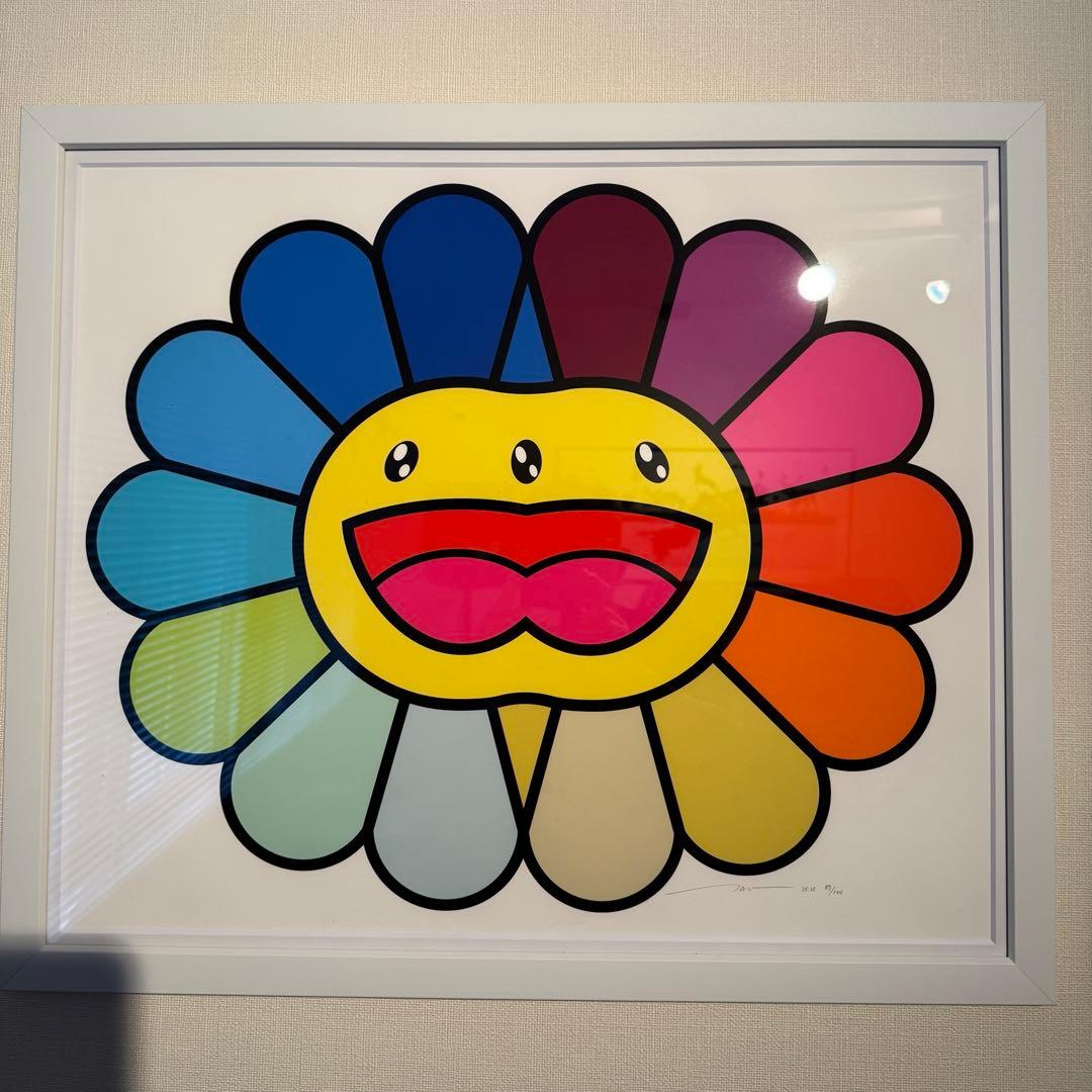 村上隆 マルチカラーダブルフェイス イエロー エディション 直筆サイン 装額済