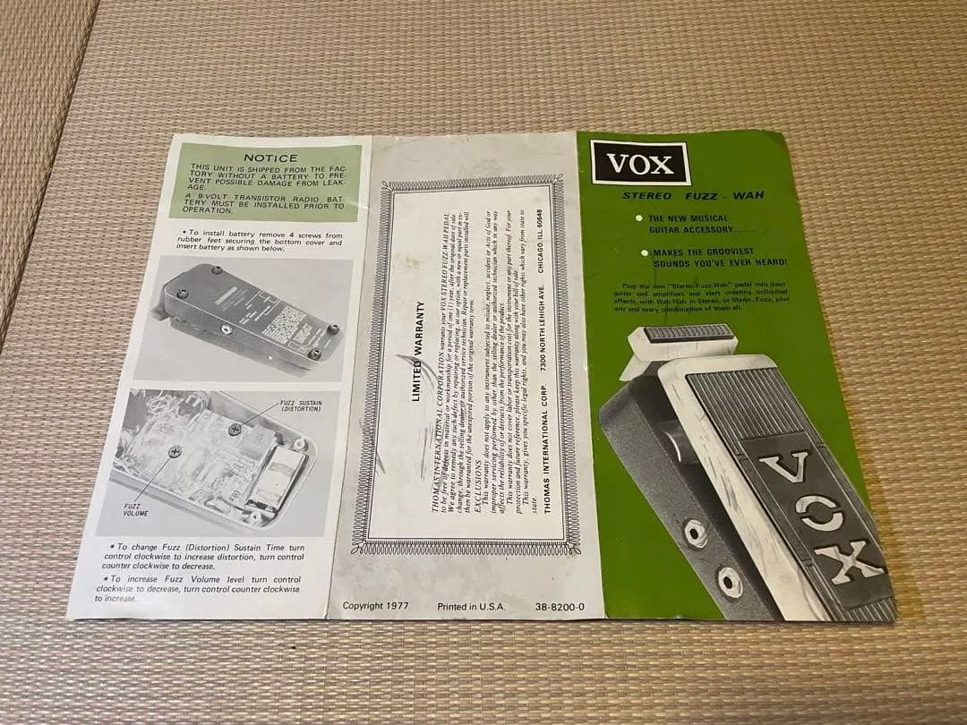 ギター VOX FUZZ WAH PEDAL
