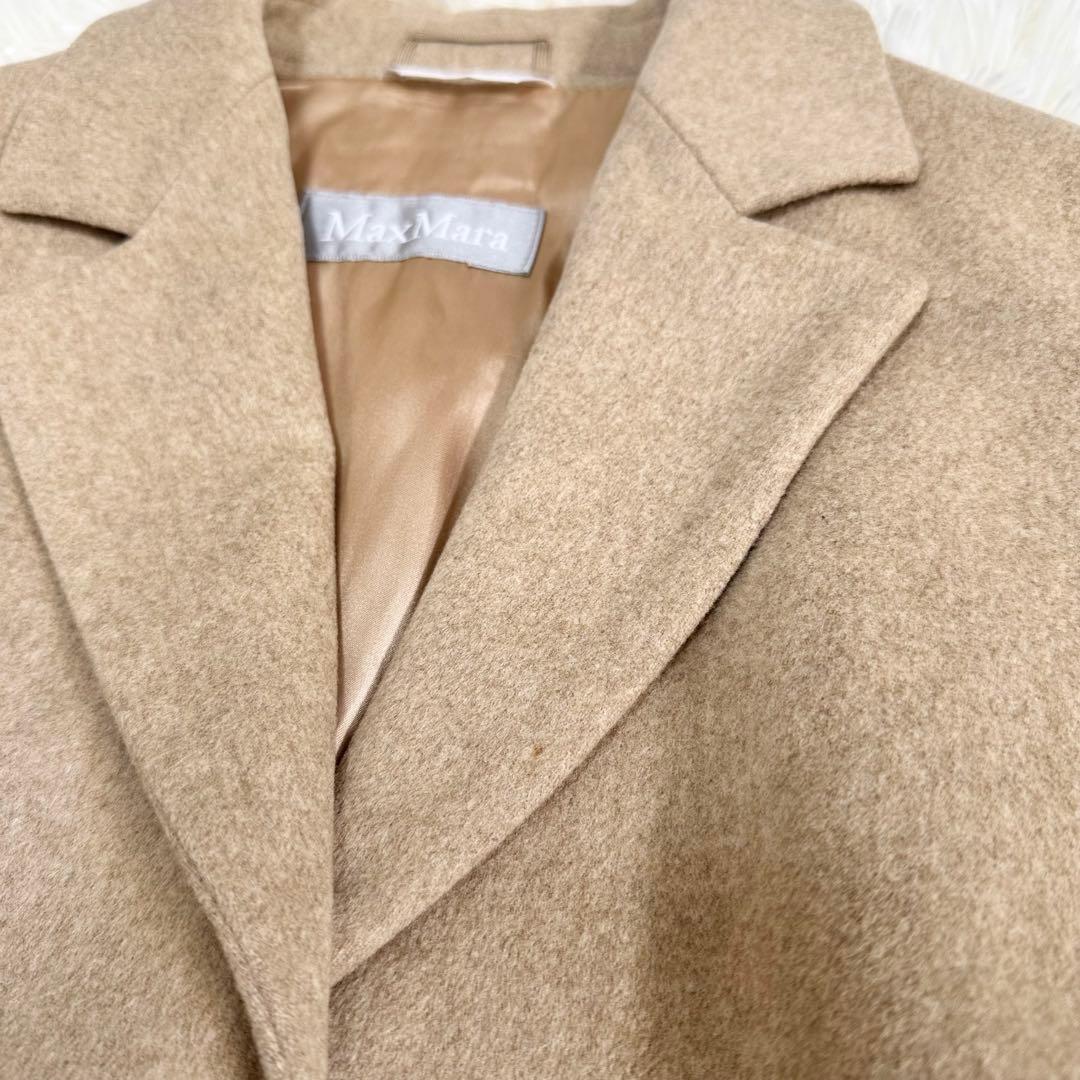 マックスマーラ 銀タグ ロングチェスターコート ベージュ マキシ丈 42