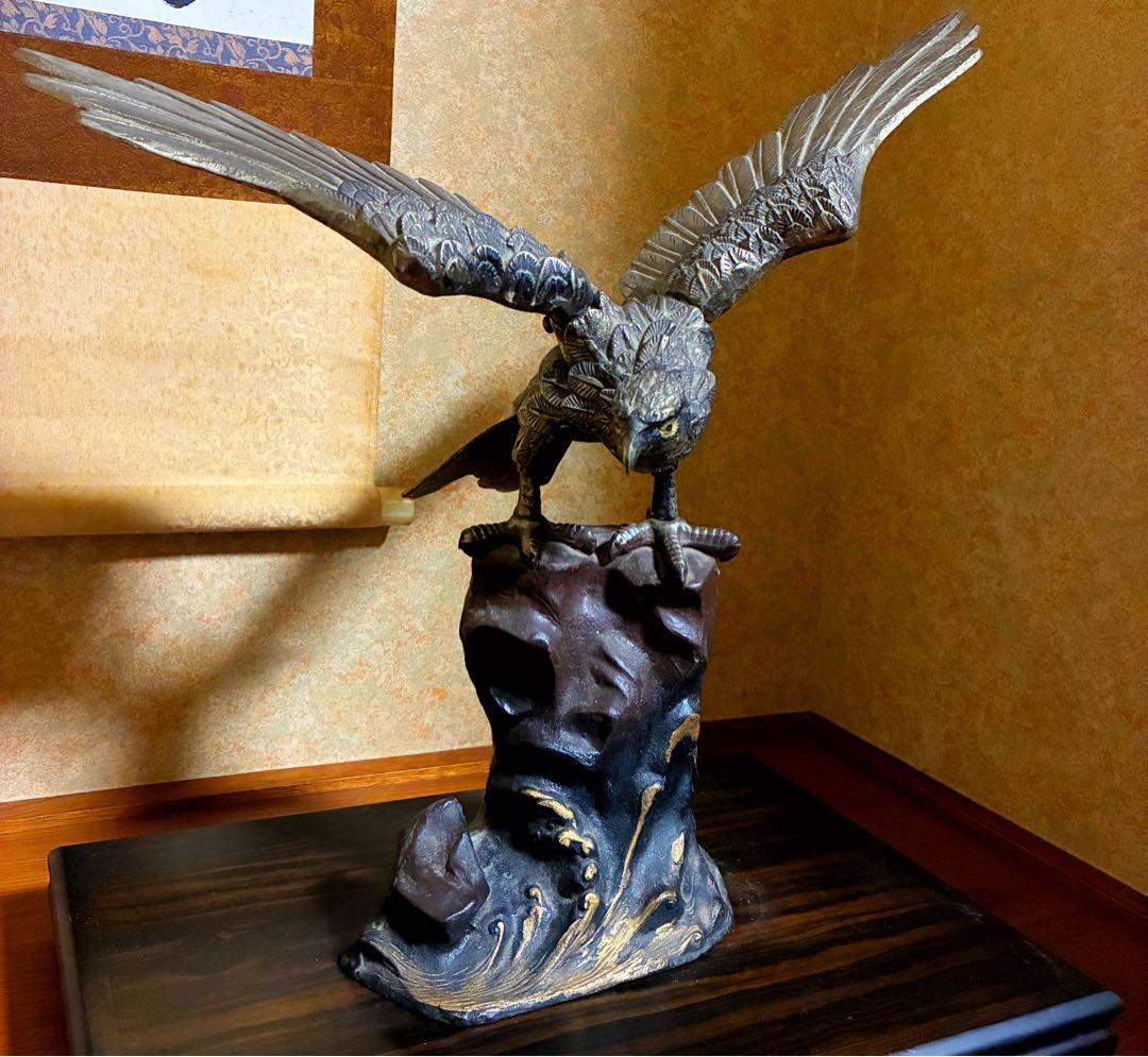 鷹 鷲 アンティーク 置物 オブジェ 現状保管品 詳細不明