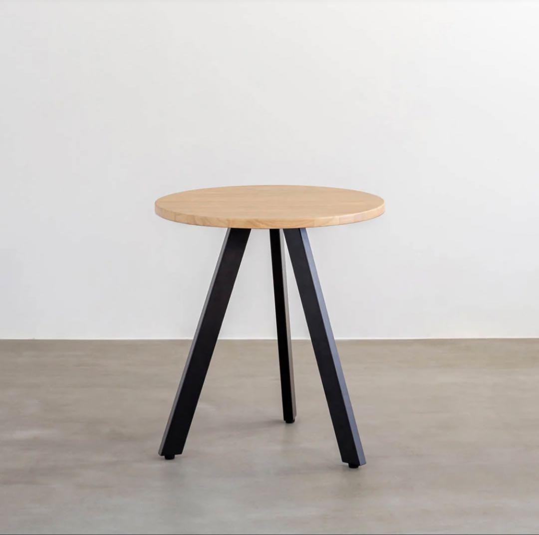 KANADEMONOカナデモノ カフェテーブル　ラバーウッド 円形木製