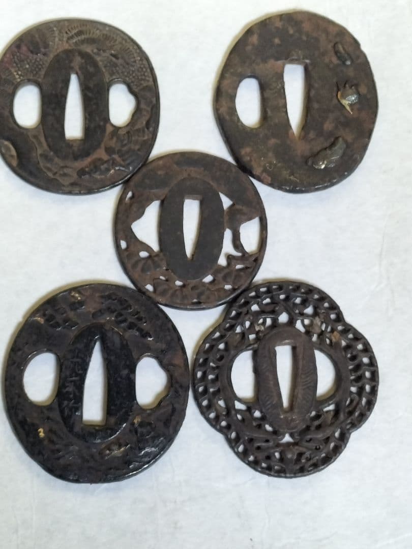 刀鍔 骨董品 金象嵌２個他３個