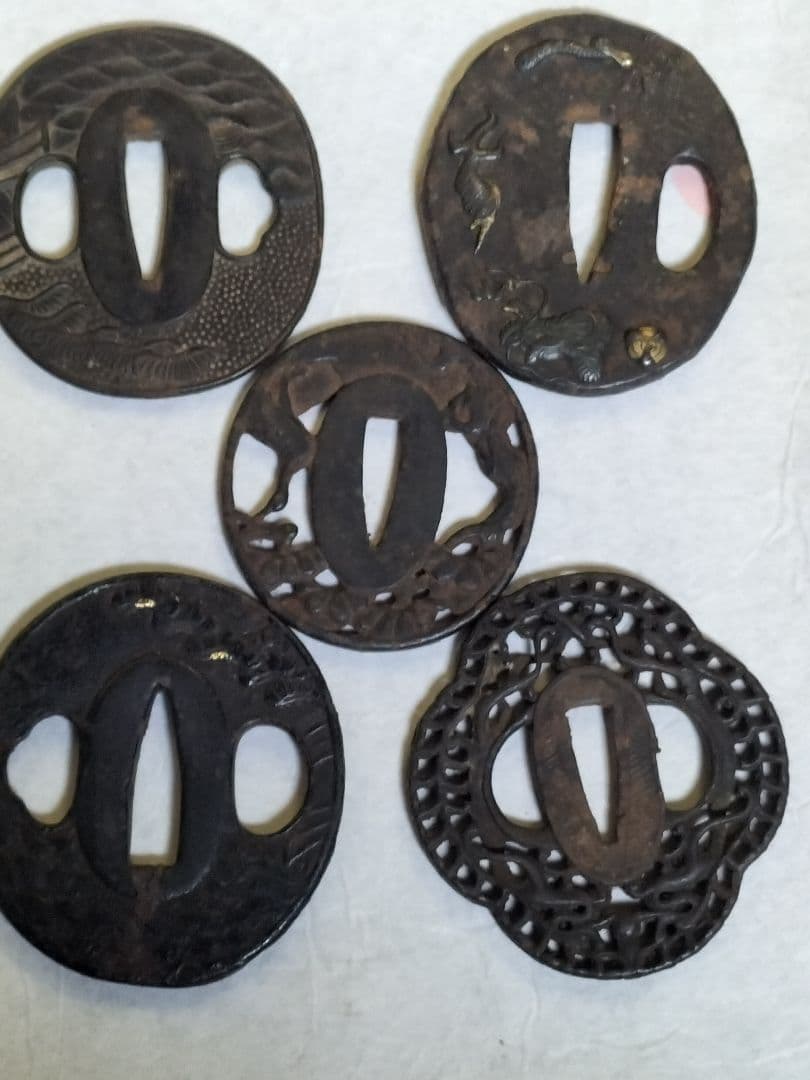 刀鍔 骨董品 金象嵌２個他３個
