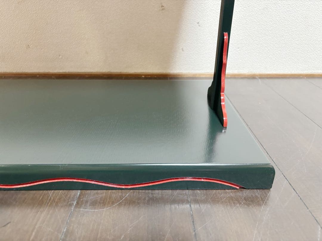 ほぼ未使用 茶道具 小林幸斎作 宗旦好写 青漆爪紅 及台子 組み立式 茶道 紙箱