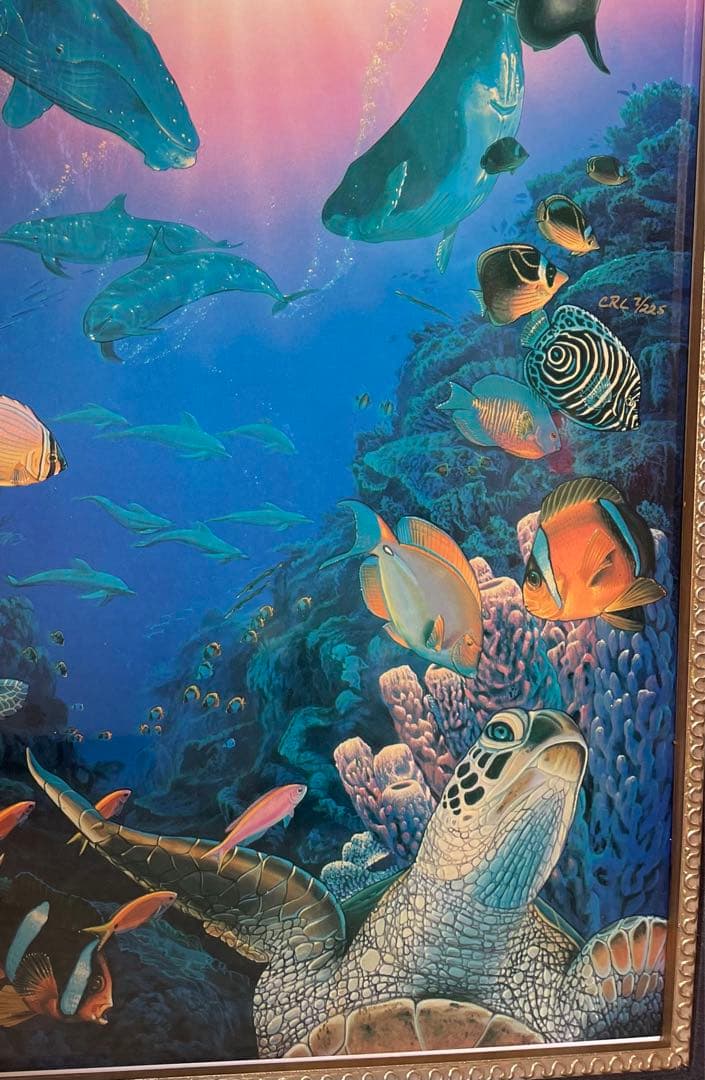 【あの頃欲しかった!世界限定225ラッセン】Lassenサイン入りキャンバス額装