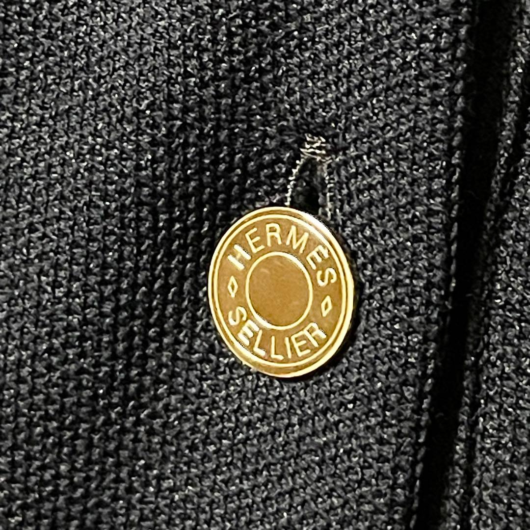 【試着のみ】エルメス セリエボタン ポロシャツ ネイビー オレンジ Mサイズ