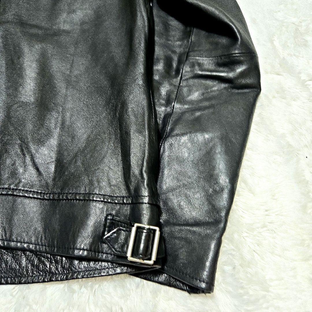 限定価格☆R.NEWBOLD 羊革 レザージャケット ラムレザー チェック　黒