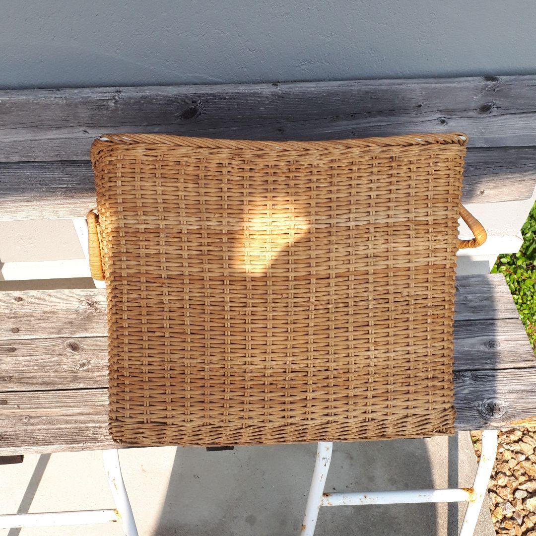 さとちゃん／ラタン 大きいかご 昭和レトロ 犬 籠 自然素材 バスケット