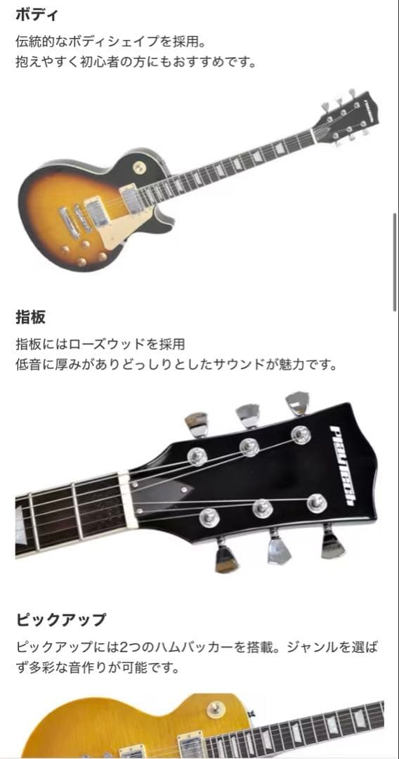 ほえサマ☆ Playtech ブラック エレキギター レスポールタイプ