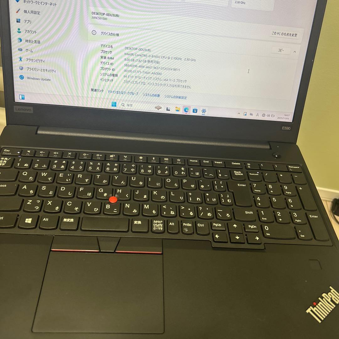 ThinkPad E590 ノートPC Intel i3 8GB 119GB