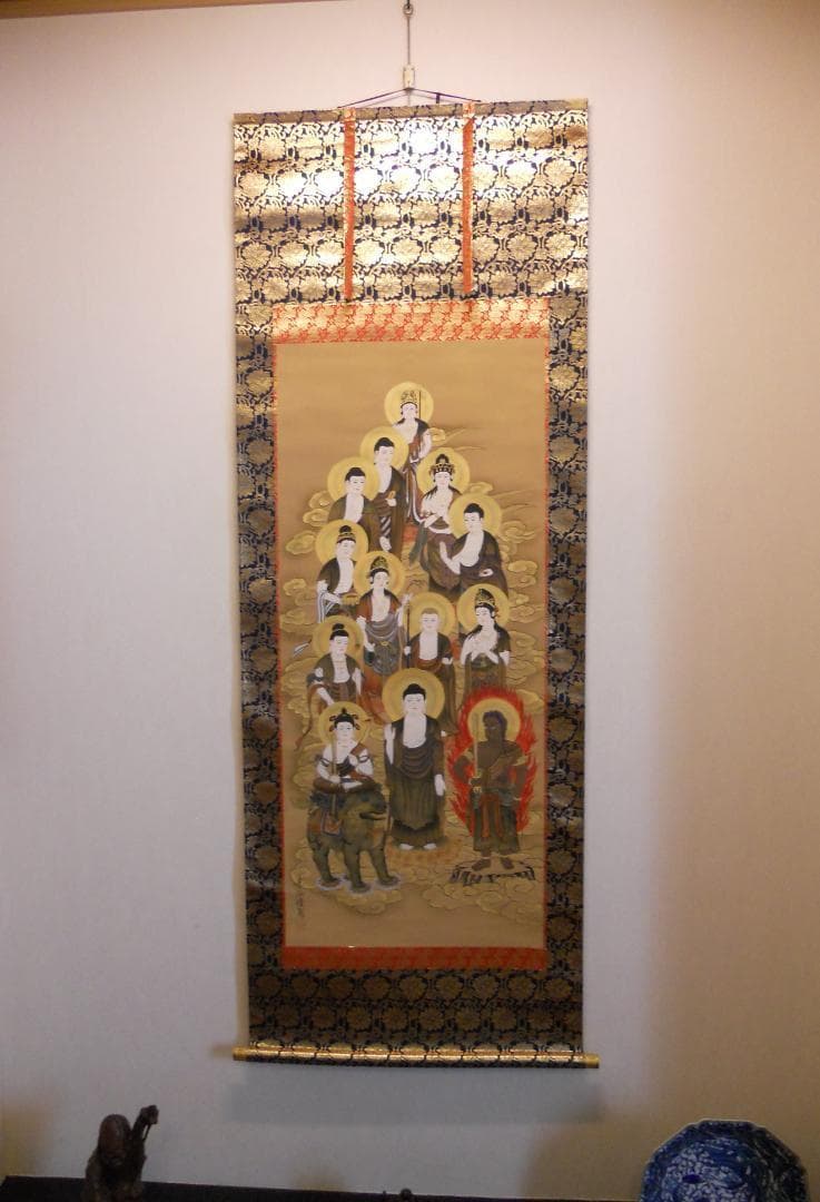 掛け軸 十三佛 福田素仙 絹本 希少 軸装 掛軸 美品 です。
