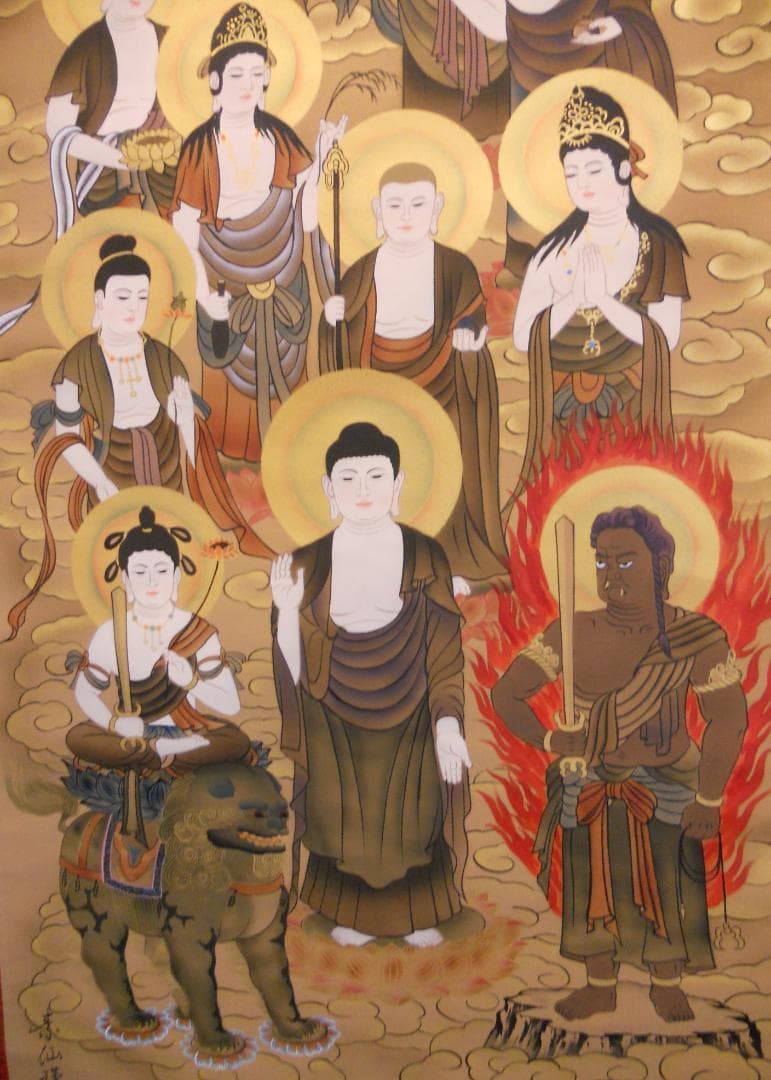 掛け軸 十三佛 福田素仙 絹本 希少 軸装 掛軸 美品 です。