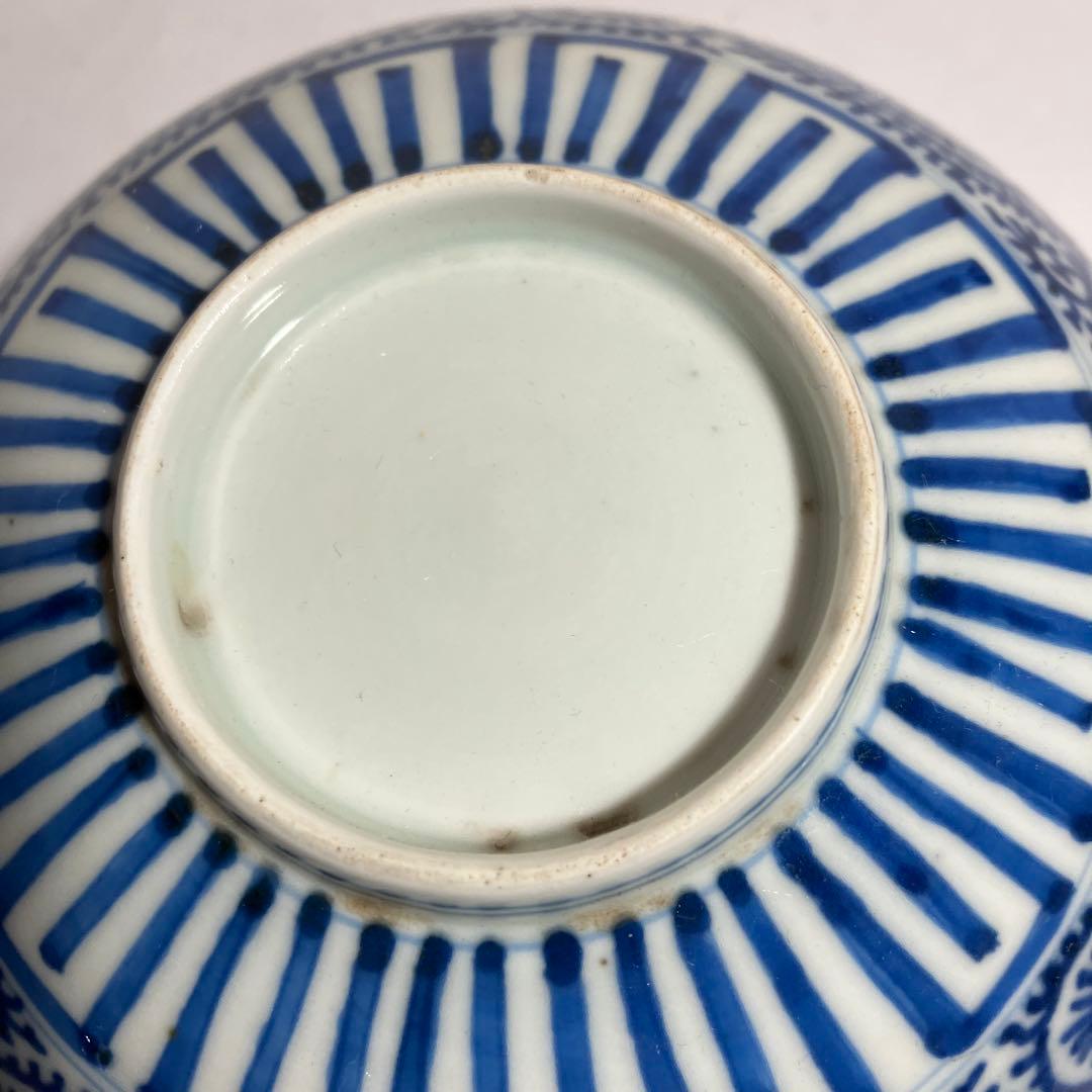 古伊万里染付蛸唐草文磁器中鉢