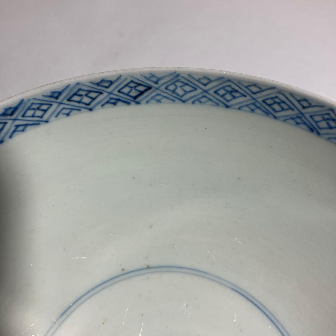 古伊万里染付蛸唐草文磁器中鉢