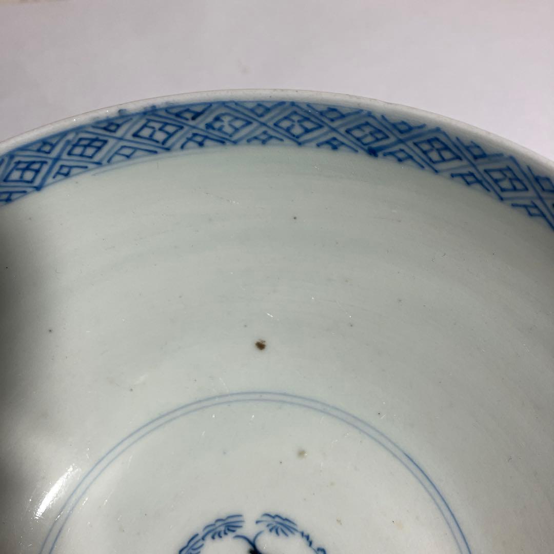 古伊万里染付蛸唐草文磁器中鉢