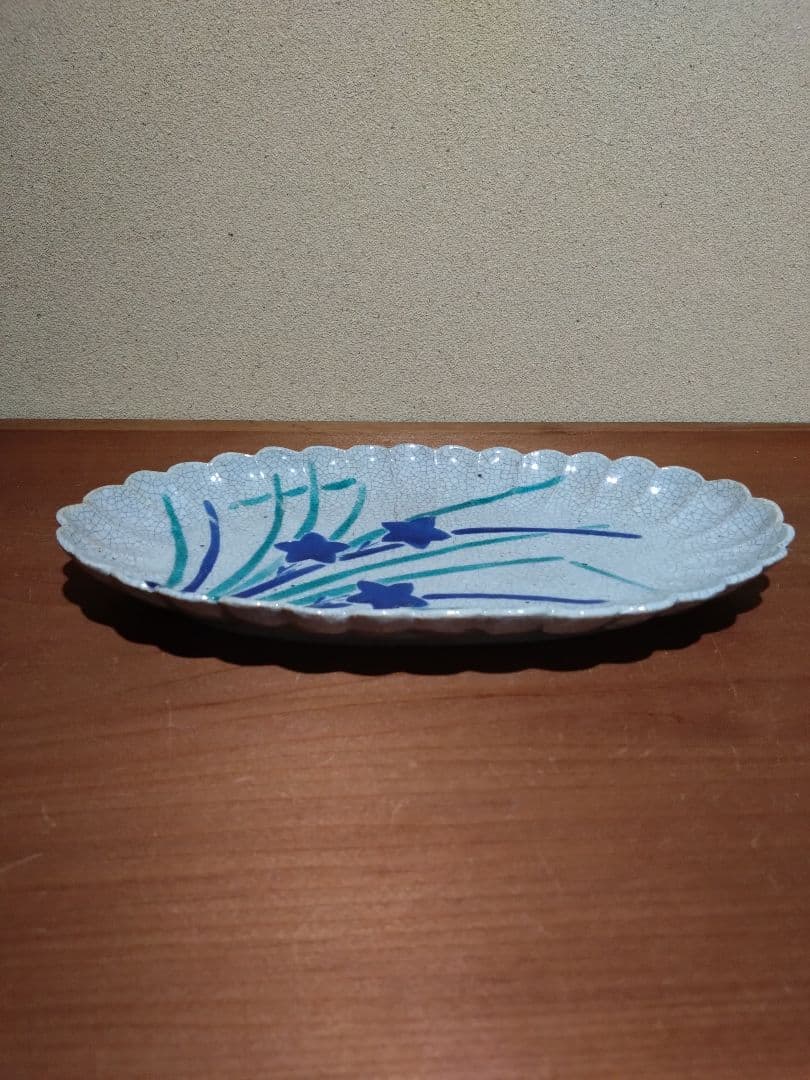 古清水 桔梗紋 輪花 長皿