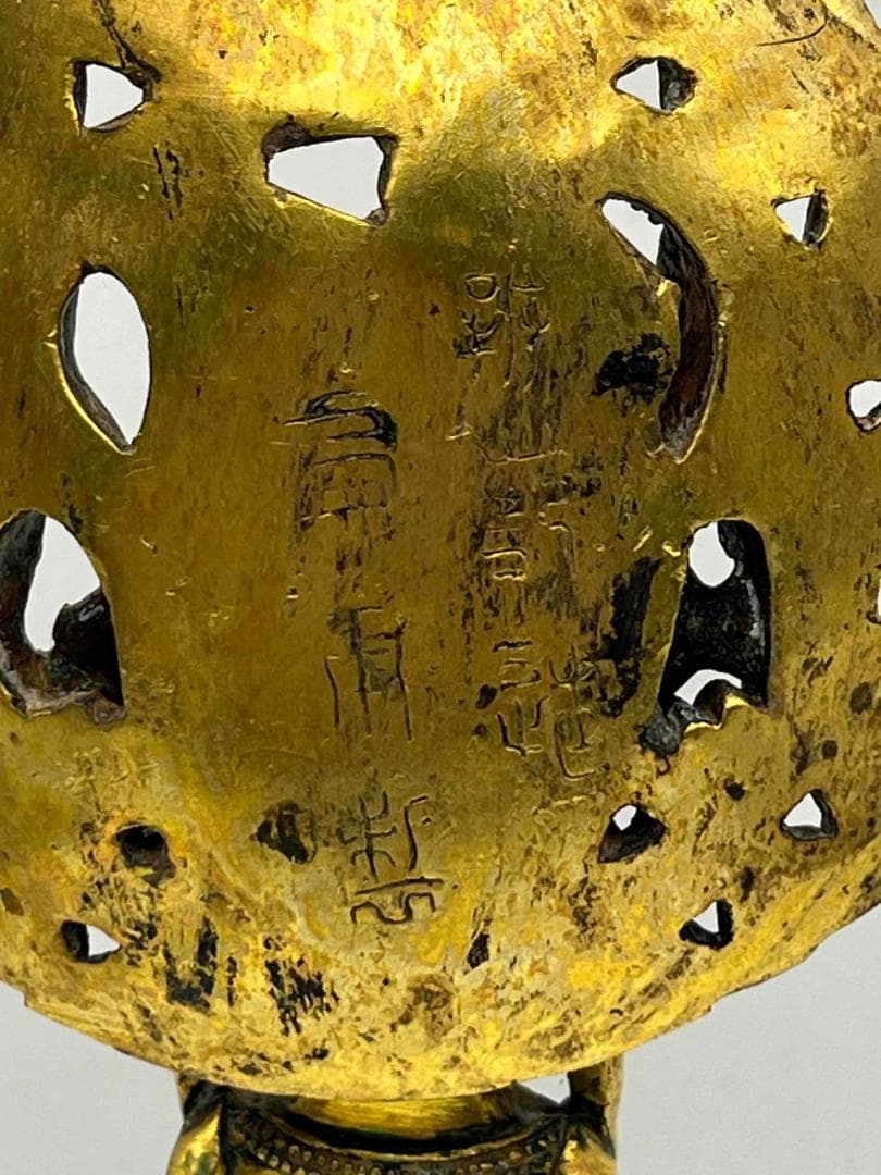 北魏時代 金銅観音菩薩立像　神鳥宝珠真珠紋 金銅仏铜鎏金 唐物(B-104 ①)