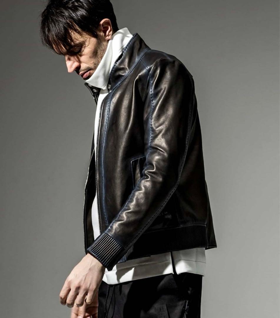 新品　C DIEM シープレザーグラデーションハリントンジャケット　ブルゾン　L